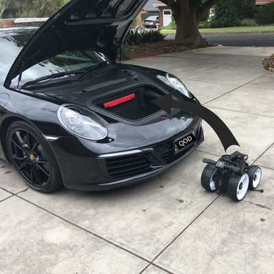 Q1-7 HDC: Hill Descent Control Electric Push Golf Buggy - All Terrain - Gear Up for Savings  this Summer Wrap-Up Sale! Featuring Upgraded Slow Down and Hand Brake Enhancements with Escarpment Fairway Friendly Design and Free Accessories !